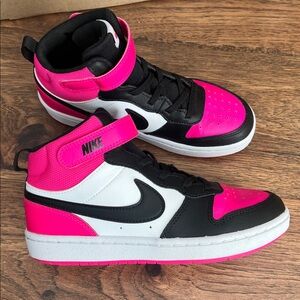 Nike Black and Pink High-Top Sneakers